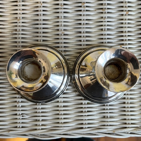 B I Vintage Sterling Weighted Set Of 2 Candle Stick Holders - Picture 3 of 5